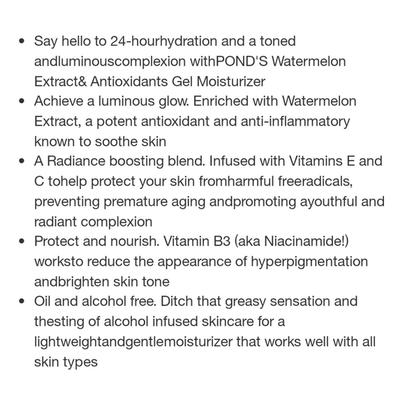 ๐2/$20 Pond's Fresh Hydration Gel Moisturizer Watermelon Extract - Picture 8 of 9
